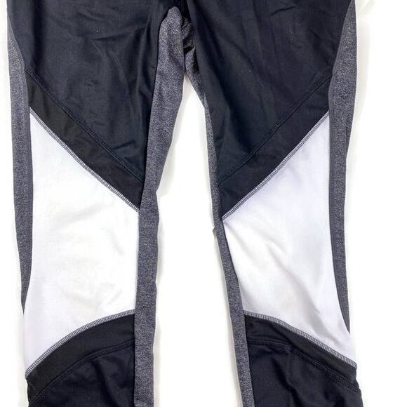 Avia Colorblock Mesh Leggings Active Full Length Black White Grey sz Small - Picture 5 of 11